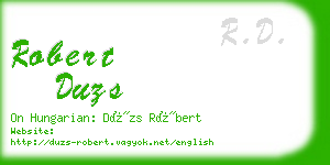 robert duzs business card